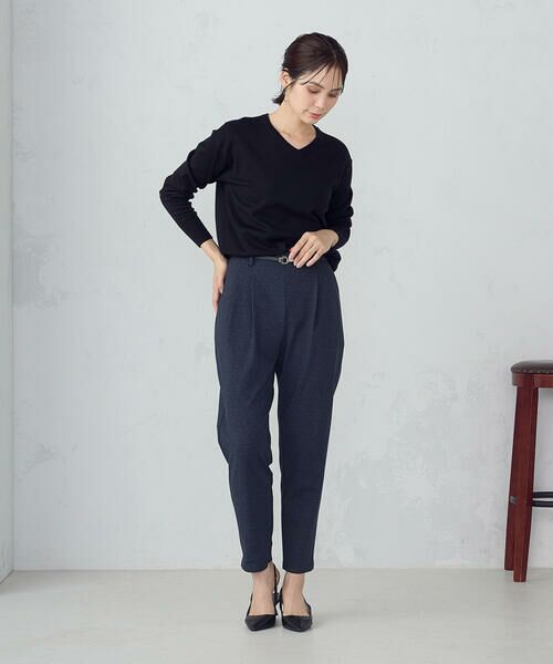 COMME CA ISM / コムサイズム セットアップ | 【ウォッシャブル】メランジジャージ＆ナイロンレーヨンポンチ　テーパードパンツ | 詳細7