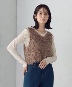 COMME CA ISM / コムサイズム ベスト | 【セットアイテム】フリンジベスト＋シアーインナー