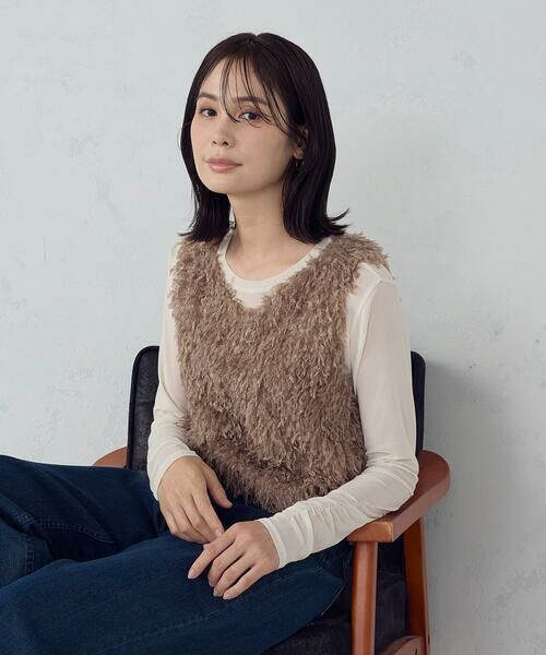 COMME CA ISM / コムサイズム ベスト | 【セットアイテム】フリンジベスト+シアーインナー | 詳細13