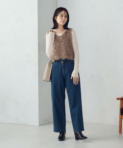 COMME CA ISM / コムサイズム ベスト | 【セットアイテム】フリンジベスト+シアーインナー | 詳細9