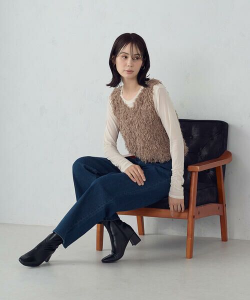 COMME CA ISM / コムサイズム ベスト | 【セットアイテム】フリンジベスト+シアーインナー | 詳細11