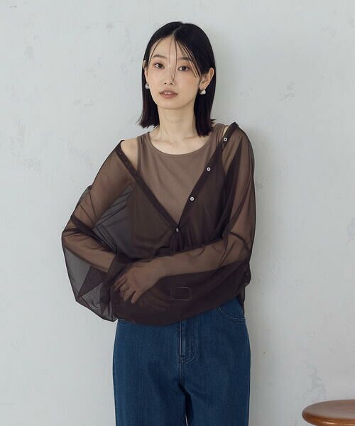 COMME CA ISM / コムサイズム シャツ・ブラウス | 【オンライン・店舗限定】シアーシャツ＋タンクトップ | 詳細9