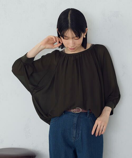 COMME CA ISM/コムサイズム 【オンライン・店舗限定】バルーンスリーブ ブラウス+タンクトップ ブラウン M COMME CA ISM/コムサイズム 【オンライン・店舗限定】バルーンスリーブ ブラウス+タンクトップ ブラウン M