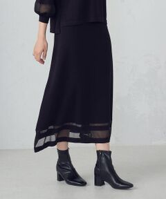 COMME CA ISM / コムサイズム ロング・マキシ丈スカート | シアー切り替えスカート / セットアップ対応