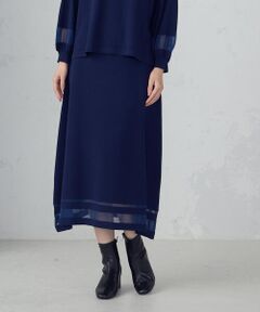 COMME CA ISM / コムサイズム ロング・マキシ丈スカート | シアー切り替えスカート / セットアップ対応