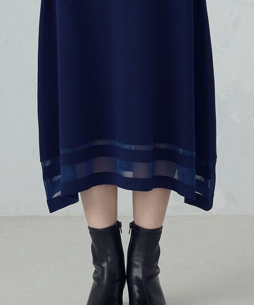 COMME CA ISM / コムサイズム ロング・マキシ丈スカート | シアー切り替えスカート / セットアップ対応 | 詳細12