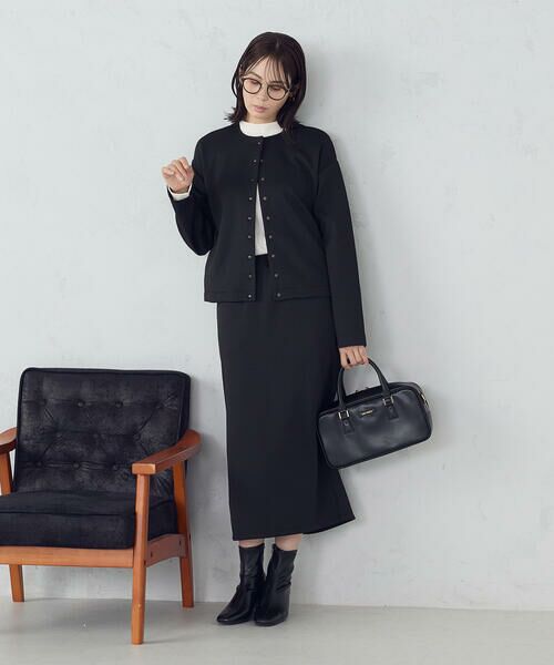 COMME CA ISM / コムサイズム ロング・マキシ丈スカート | 【新色追加】ダンボールニット ナロースカート / セットアップ対応 | 詳細8