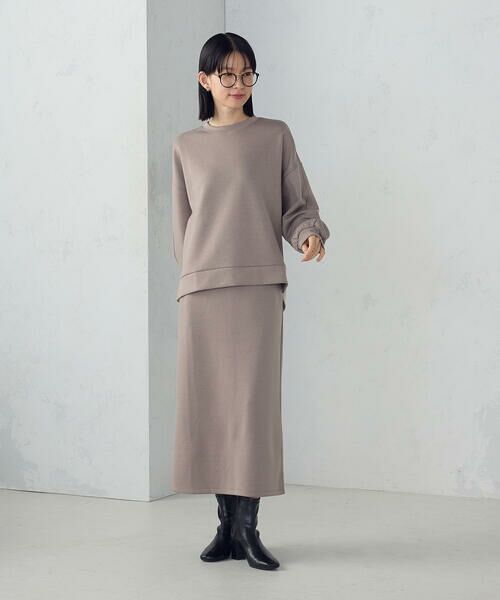 COMME CA ISM / コムサイズム ロング・マキシ丈スカート | 【新色追加】ダンボールニット ナロースカート / セットアップ対応 | 詳細17