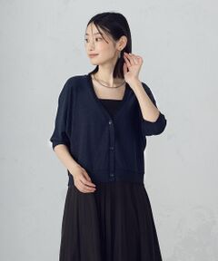 COMME CA ISM / コムサイズム カーディガン・ボレロ | クロップド ラメ ドルマンシルエット カーディガン