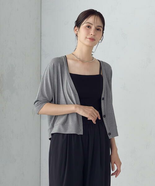 COMME CA ISM / コムサイズム カーディガン・ボレロ | クロップド ラメ ドルマンシルエット カーディガン | 詳細3