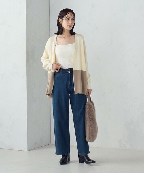 COMME CA ISM / コムサイズム カーディガン・ボレロ | バイカラー ポンチョカーディガン | 詳細1