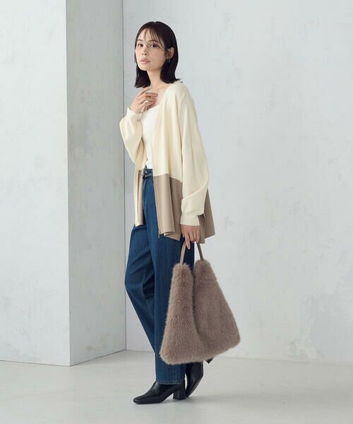 COMME CA ISM / コムサイズム カーディガン・ボレロ | バイカラー ポンチョカーディガン | 詳細2