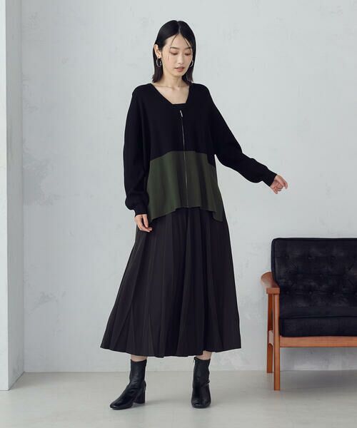 COMME CA ISM / コムサイズム カーディガン・ボレロ | バイカラー ポンチョカーディガン | 詳細6