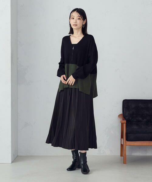 COMME CA ISM / コムサイズム カーディガン・ボレロ | バイカラー ポンチョカーディガン | 詳細7