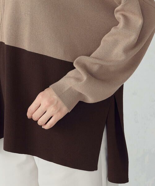 COMME CA ISM / コムサイズム カーディガン・ボレロ | バイカラー ポンチョカーディガン | 詳細17