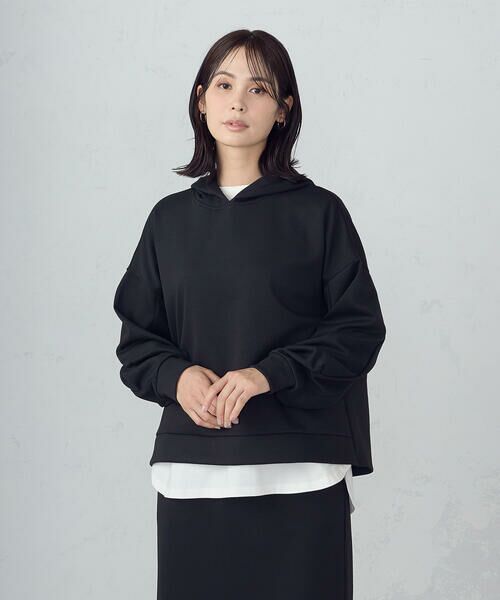 COMME CA ISM / コムサイズム パーカー | ダンボールニット パーカ / セットアップ対応(ブラック)