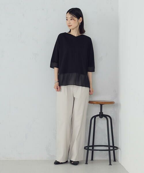 COMME CA ISM / コムサイズム カットソー | シアーコンビ カットソー | 詳細1