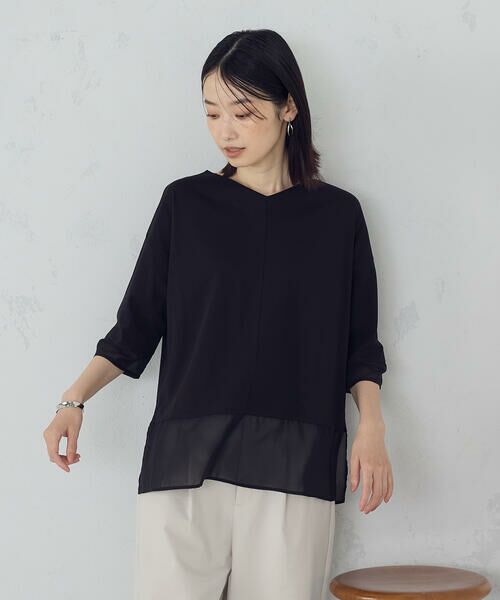 COMME CA ISM / コムサイズム カットソー | シアーコンビ カットソー | 詳細3