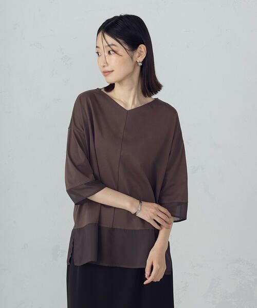 COMME CA ISM / コムサイズム カットソー | シアーコンビ カットソー | 詳細8