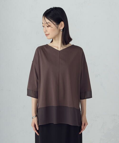 COMME CA ISM / コムサイズム カットソー | シアーコンビ カットソー | 詳細10