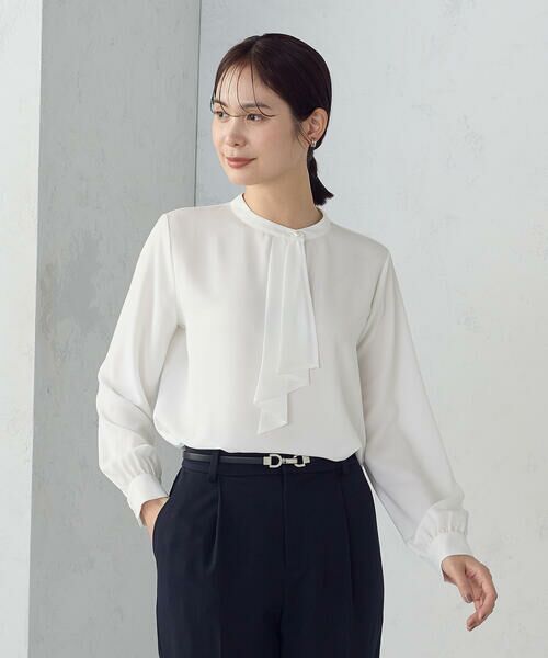 COMME CA ISM / コムサイズム シャツ・ブラウス | ボウタイ風ブラウス(ホワイト)