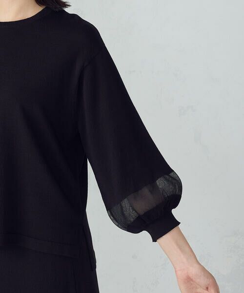 COMME CA ISM / コムサイズム ニット・セーター | シアー切り替え７分袖ニット / セットアップ対応 | 詳細8