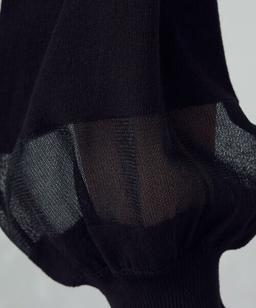 COMME CA ISM / コムサイズム ニット・セーター | シアー切り替え７分袖ニット / セットアップ対応 | 詳細9