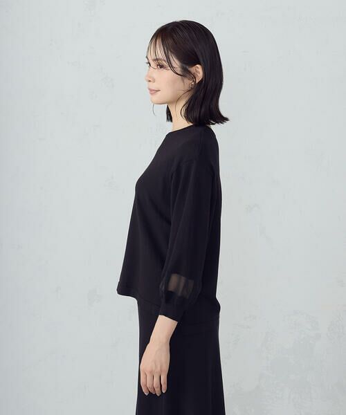 COMME CA ISM / コムサイズム ニット・セーター | シアー切り替え７分袖ニット / セットアップ対応 | 詳細5