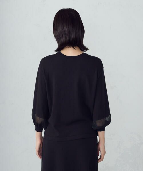COMME CA ISM / コムサイズム ニット・セーター | シアー切り替え７分袖ニット / セットアップ対応 | 詳細6