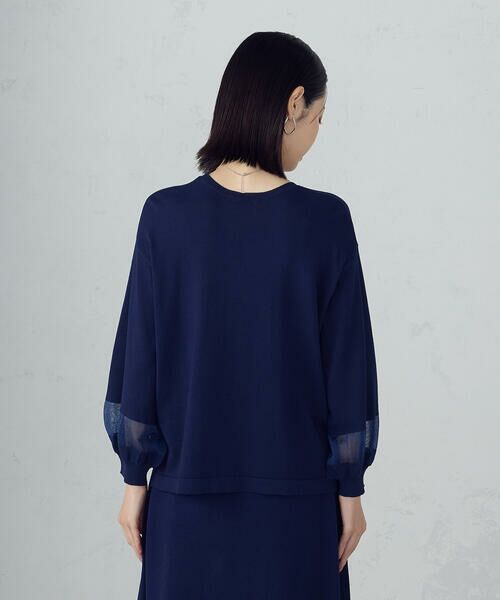 COMME CA ISM / コムサイズム ニット・セーター | シアー切り替え７分袖ニット / セットアップ対応 | 詳細16