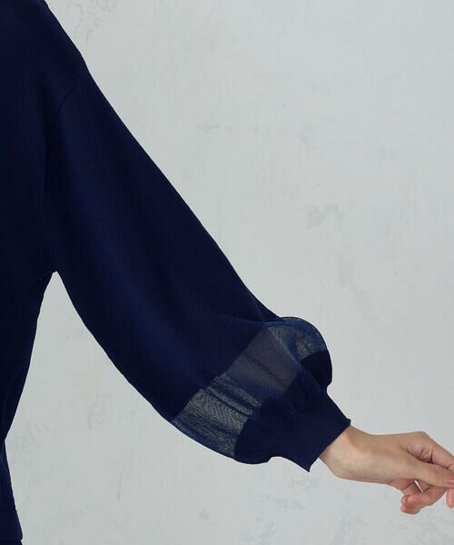 COMME CA ISM / コムサイズム ニット・セーター | シアー切り替え７分袖ニット / セットアップ対応 | 詳細18