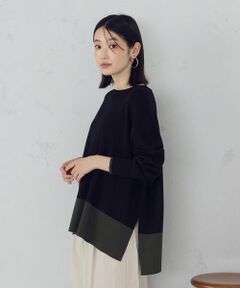 COMME CA ISM / コムサイズム ニット・セーター | バイカラー クルーネックポンチョニット