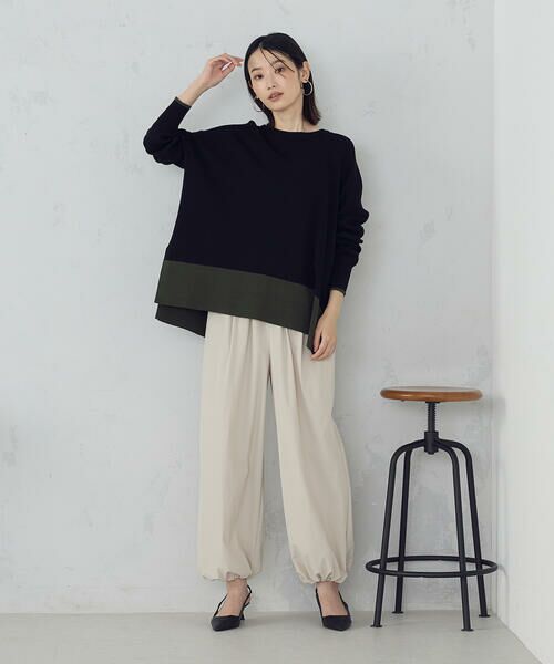 COMME CA ISM / コムサイズム ニット・セーター | バイカラー クルーネックポンチョニット | 詳細6