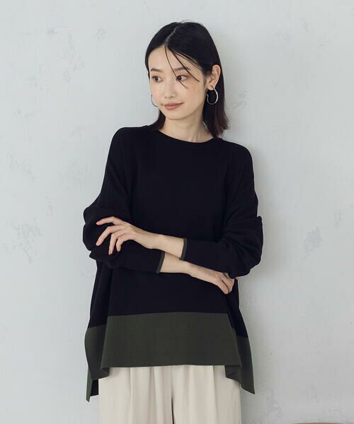 COMME CA ISM / コムサイズム ニット・セーター | バイカラー クルーネックポンチョニット | 詳細7