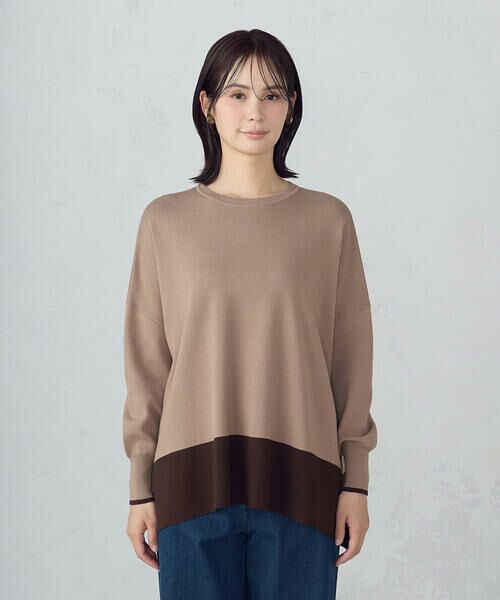 COMME CA ISM / コムサイズム ニット・セーター | バイカラー クルーネックポンチョニット | 詳細12