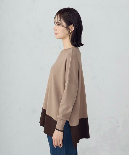 COMME CA ISM / コムサイズム ニット・セーター | バイカラー クルーネックポンチョニット | 詳細13