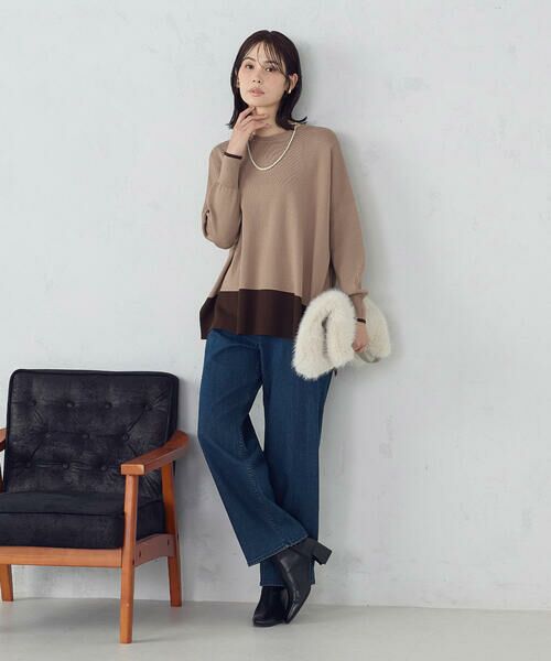 COMME CA ISM / コムサイズム ニット・セーター | バイカラー クルーネックポンチョニット | 詳細9