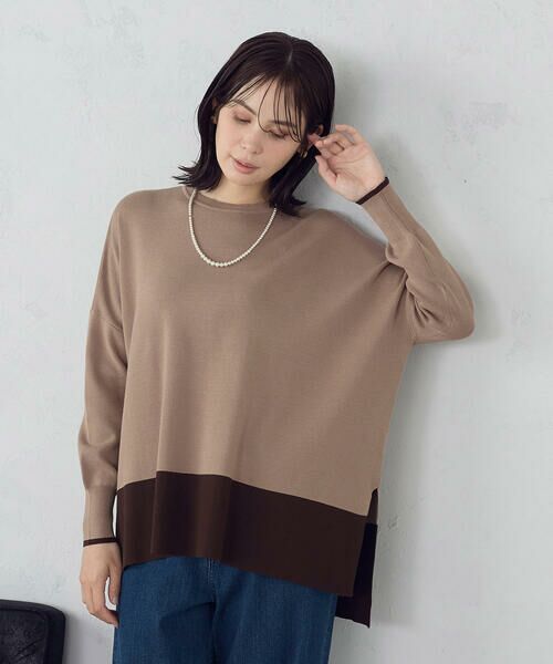 COMME CA ISM / コムサイズム ニット・セーター | バイカラー クルーネックポンチョニット | 詳細11