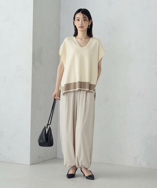 COMME CA ISM / コムサイズム ベスト | バイカラー オーバーサイズベスト | 詳細1