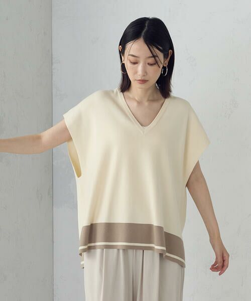 COMME CA ISM / コムサイズム ベスト | バイカラー オーバーサイズベスト | 詳細5