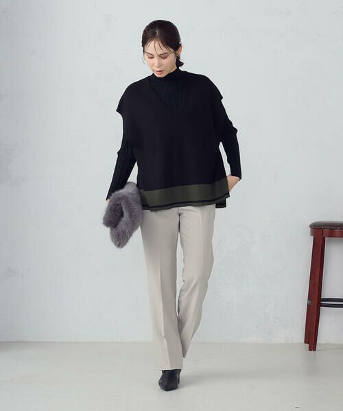 COMME CA ISM / コムサイズム ベスト | バイカラー オーバーサイズベスト | 詳細13