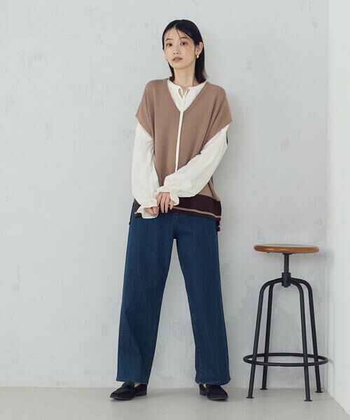 COMME CA ISM / コムサイズム ベスト | バイカラー オーバーサイズベスト | 詳細18