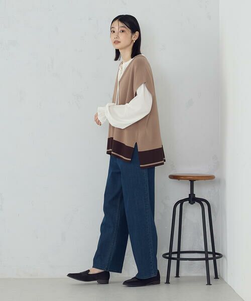 COMME CA ISM / コムサイズム ベスト | バイカラー オーバーサイズベスト | 詳細19