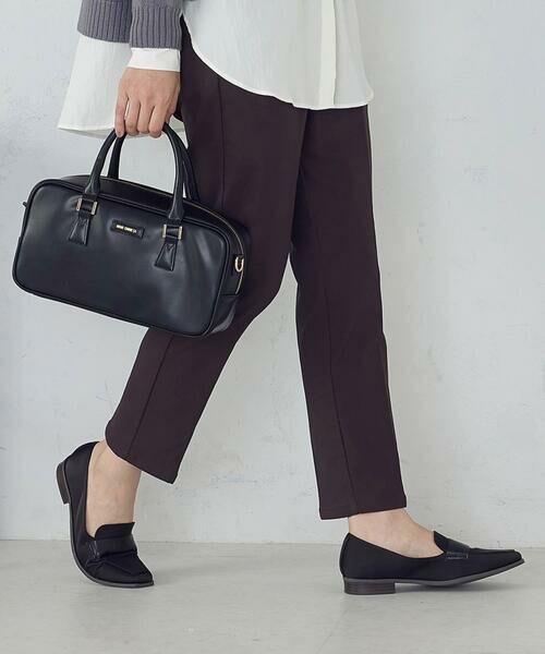 COMME CA ISM / コムサイズム フラットシューズ | スクエアトゥ　サテンローファー | 詳細1