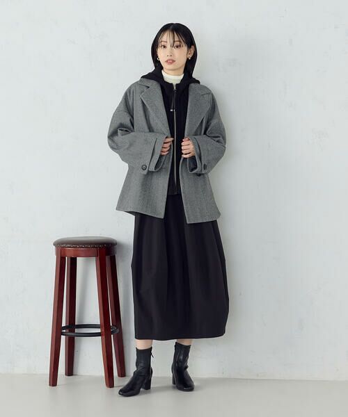 COMME CA ISM / コムサイズム ベスト | ケーブルニット×タフタジレ | 詳細4