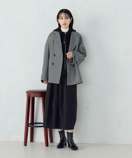 COMME CA ISM / コムサイズム ベスト | ケーブルニット×タフタジレ | 詳細6