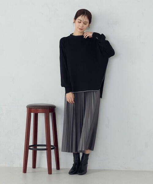 COMME CA ISM / コムサイズム ロング・マキシ丈スカート | エンボス加工プリーツスカート | 詳細1