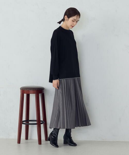 COMME CA ISM / コムサイズム ロング・マキシ丈スカート | エンボス加工プリーツスカート | 詳細3