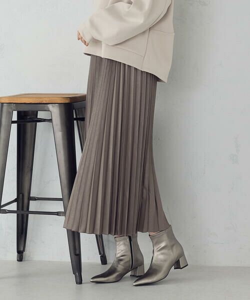COMME CA ISM / コムサイズム ロング・マキシ丈スカート | エンボス加工プリーツスカート | 詳細10