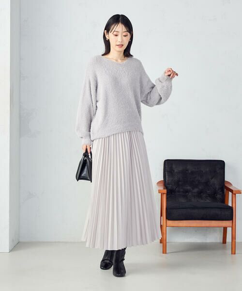 COMME CA ISM / コムサイズム ロング・マキシ丈スカート | エンボス加工プリーツスカート | 詳細12